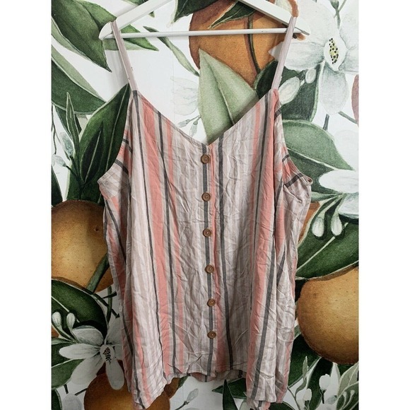 Torrid Size 4 4X Multi Striped Button Front Cami Top - Picture 4 of 7